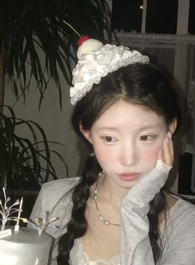 可爱生日蛋糕帽发夹女
