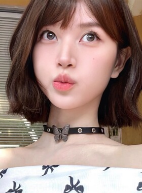甜酷辣妹蝴蝶项链女choker