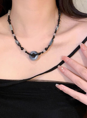 新中式国风平安扣串珠项链女