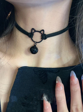 黑色性感铃铛小猫咪颈链女