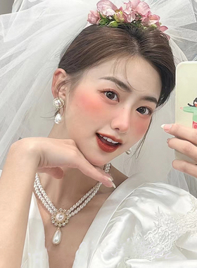 小众复古宫廷风珍珠项链女