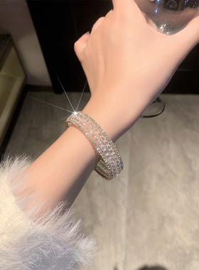 轻奢复古闪钻水晶开口手镯