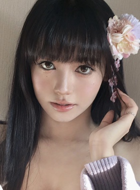 新中式紫色绣球花朵流苏发夹女