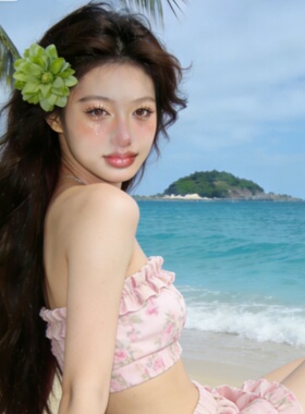清冷感新中式复古绿色花朵发夹女侧边仿头饰头花古风汉服旗袍发饰