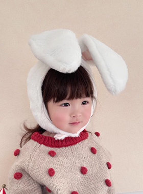 儿童摄影兔子长耳朵头套帽子头饰可爱ins少女心幼儿园演出道具