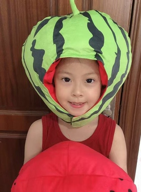 新品ins可爱卡通搞怪水果蔬菜食物头套帽子儿童节学校节目表演道