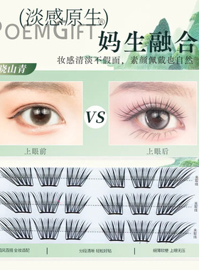 晓山青单簇薄片轻盈假睫毛