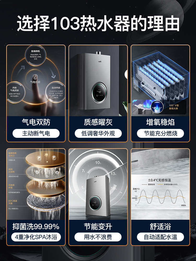 华帝燃气热水器i12103-12/16升天然气液化气恒温家用洗澡官方旗舰