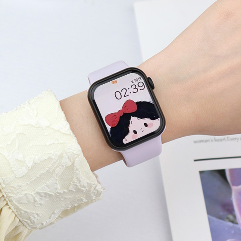 官网适用applewatch9表带iwatch表带se苹果手表表带8智能s7手表带小众男生女款编织41mm45/44/42/40硅胶5/4代