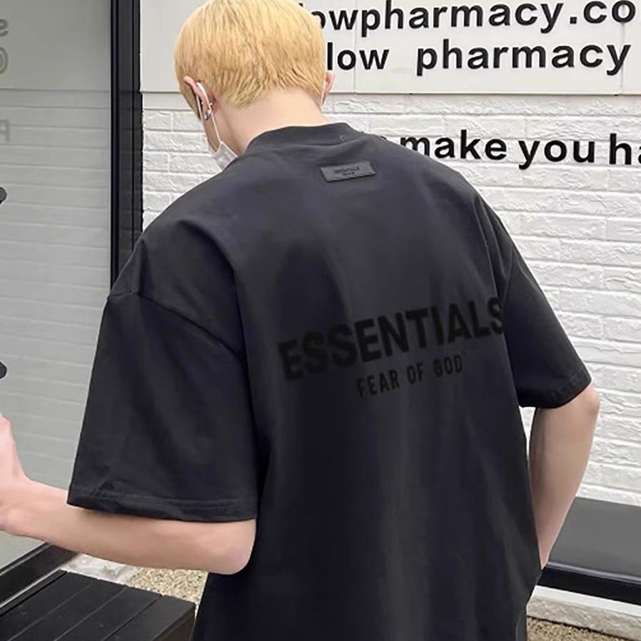 FEAR OF GOD复线ESSENTIALS美式字母潮牌高街宽松FOG短袖T恤男女 - 图0