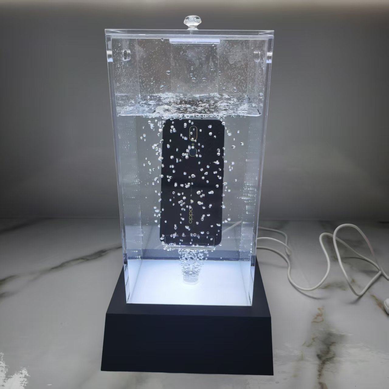 Mobile phone water tank jewelry square water immersion demonstration props