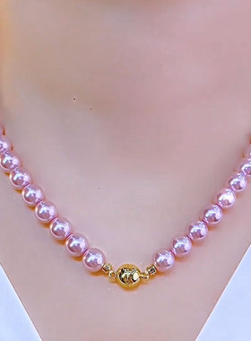 2025年新款有球必应紫珠项链简约大方设计锁骨链自然百搭气质颈链