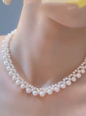 2025年新款奢华百搭三排珍珠项链