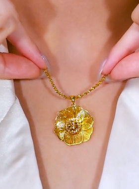 花团锦簇镂空叶片精致风项链时尚