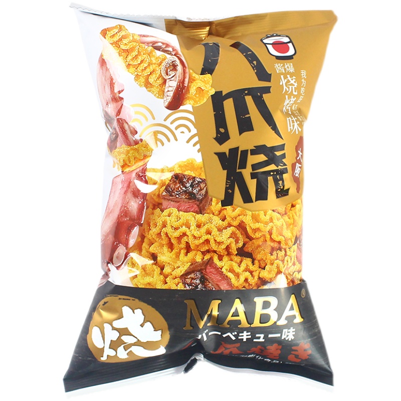 MABA大阪酱爆烧烤麻辣味八爪烧油炸型膨化食品网红休闲零食108g