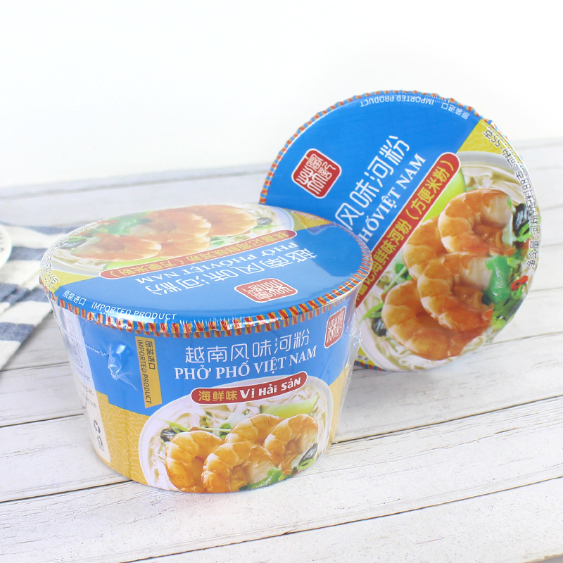 越南原装进口汤粉 林富记海鲜味方便速食河粉碗装76g 早餐夜宵 - 图1
