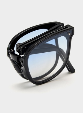 超轻ins高级感折叠偏光墨镜女防晒情侣太阳镜大脸显瘦白色眼镜男