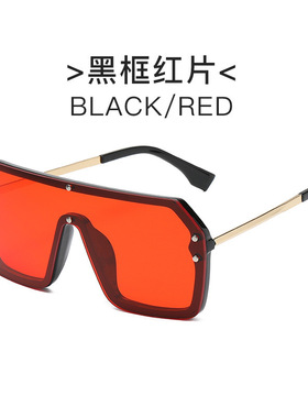 2024新款欧美网红同款一体墨镜大脸男女款街拍潮连体黄色太阳眼镜