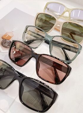 男女士豹纹方框墨镜男女黑色长方形简约复古舒适太阳镜防紫外线潮