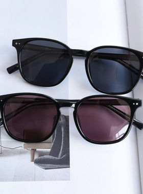 韩版方框偏光墨镜男士tr90轻巧太阳眼镜开车防紫外线透蓝色遮阳镜