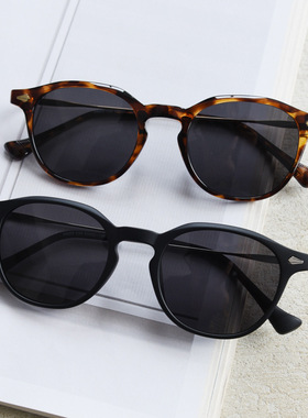 韩系TR90轻奢复古高清偏光太阳眼镜潮男女文艺遮阳个性小框墨镜潮