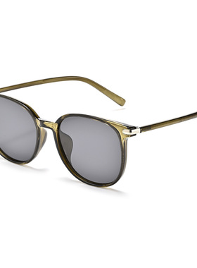 时尚黑色偏光墨镜男女款26新款圆框复古高级感防紫外线遮阳太阳镜