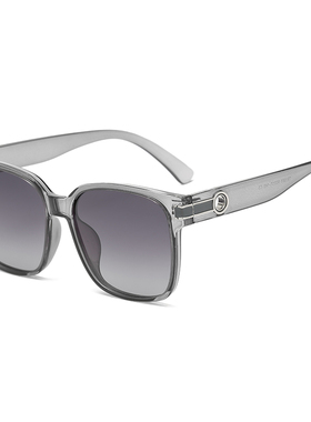 白色大框方形偏光墨镜女高级感渐变色太阳镜男防紫外线可配近视镜