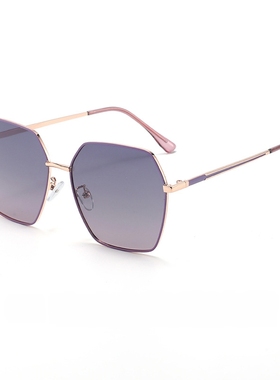 新款紫色大框偏光太阳镜女款高级感渐变墨镜近视防紫外线大脸显瘦