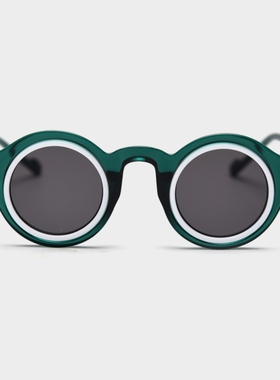 欧美绿色双圈复古板材个性太阳镜男女网红凹造型街拍搞怪墨镜ins
