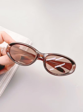 未来感时髦椭圆墨镜男女户外骑行高级感防紫外线网红款太阳眼镜潮