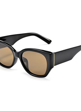 米白色偏光太阳眼镜男女明星同款猫眼俏皮墨镜防紫外线近视带度数