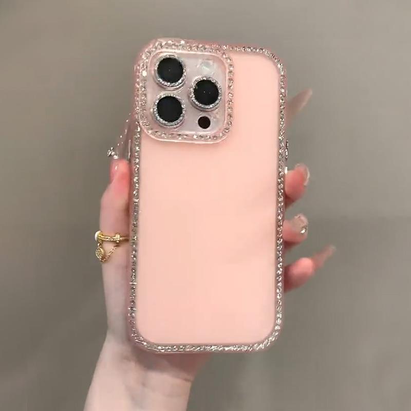 ins边框闪钻紫色适用苹果17手机壳iphone15promax新款2025网红爆款女16Pro超好看13高级感14pm防摔保护套外壳 - 图1