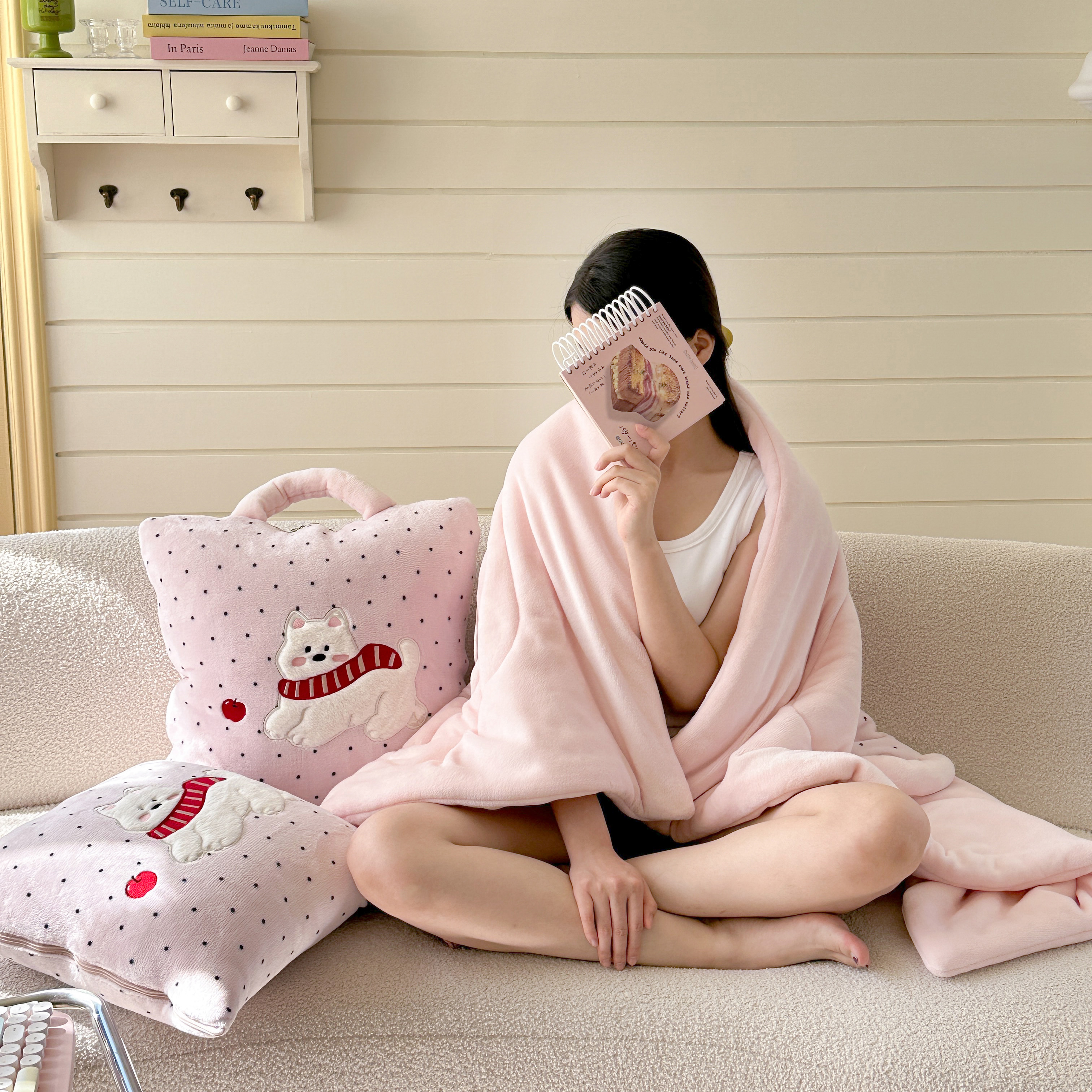 手提加厚抱枕被子两用牛奶绒办公室午休靠垫学生宿舍午睡枕头盖毯 - 图0