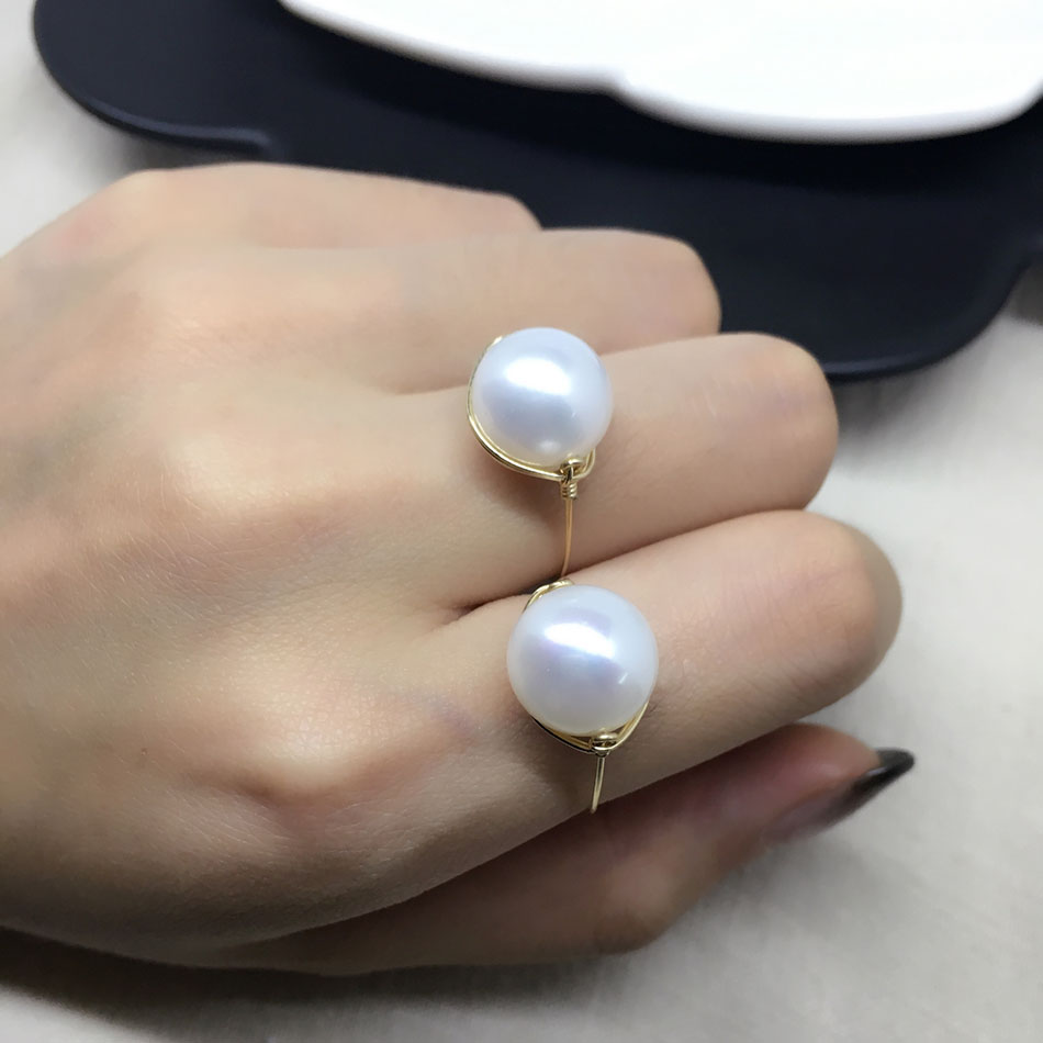 包金线手工原创独特包邮超大强光单颗戒指 14k 天然淡水珍珠戒指女 包金线手工原创独特包邮超大强光单颗戒指 14k 天然淡水珍珠戒指女