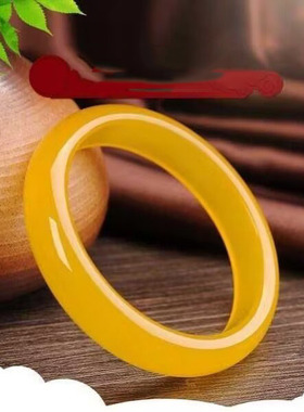 爆款黄色手镯冰透水润精美通透扁条气质女款手镯时尚百搭