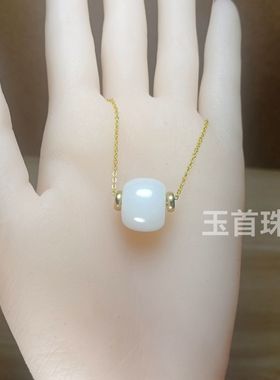 精美新款冰透碧绿色路路通吊坠满绿单珠简约女款饰品锁骨项链挂坠