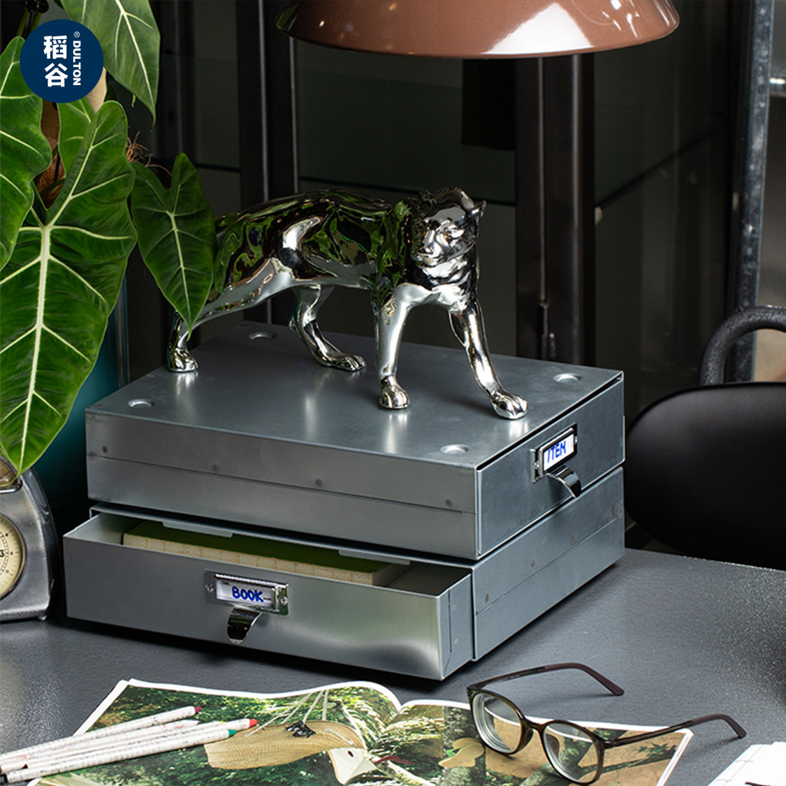 稻谷藏库DULTON金属收纳盒台面抽屉 简约桌面整理可堆叠化妆盒,淘宝优惠券,粉丝福利购,淘宝优惠卷