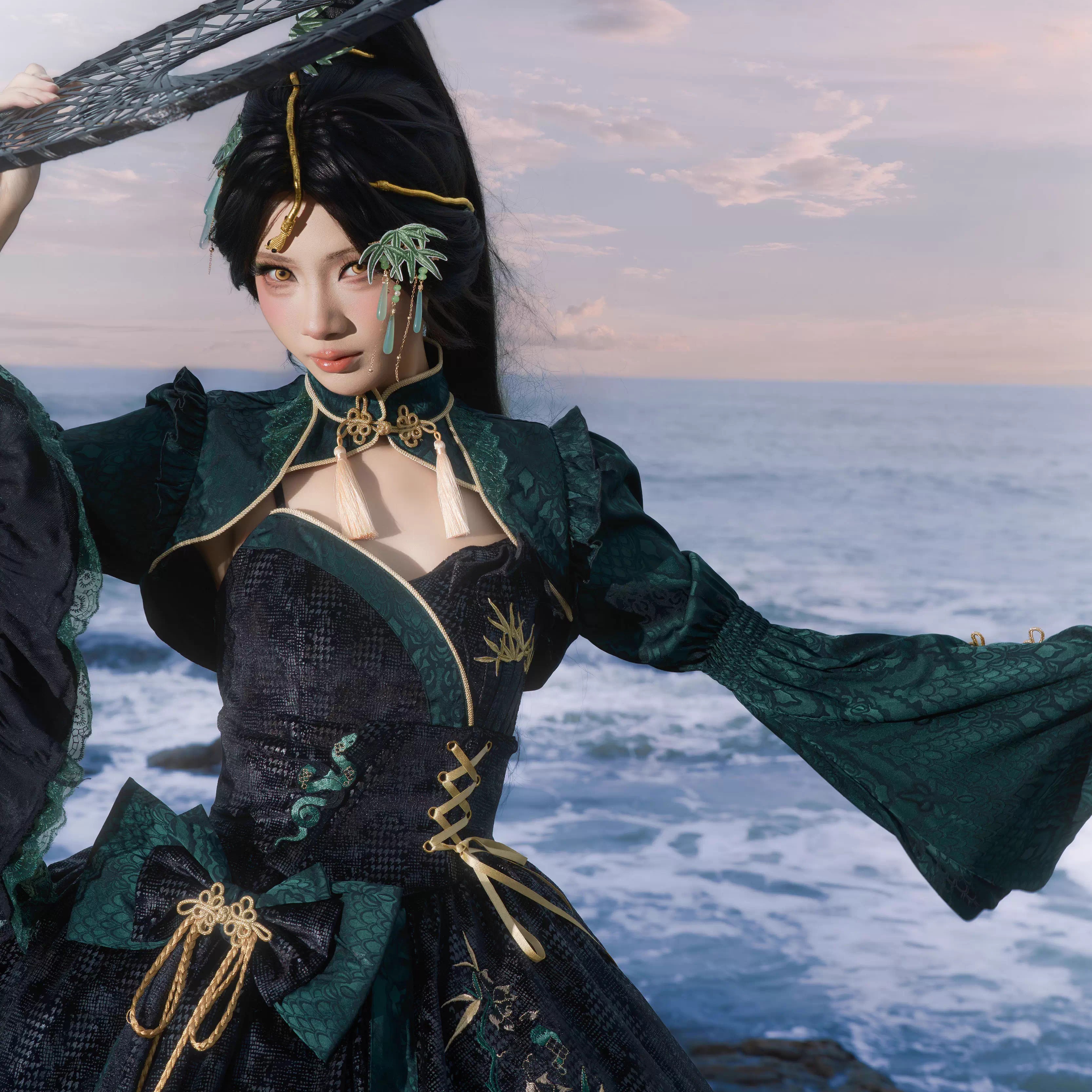 【定金】灵蛇 |樱罗原创-新品蛇元素暗纹刺绣重工国风Lolita预约~ - 图2