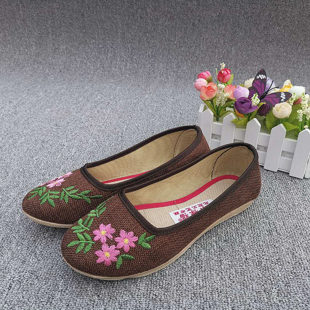 北京工艺布鞋广场舞麻布绣花女鞋舒适软底方口妈妈鞋平跟开车鞋,淘宝优惠券,粉丝福利购,淘宝优惠卷