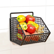 Kitchen Shelve Onion Ginger Garlic Wall-mounted Drain Shelf Wall Vegetable Basket Storage Basket Seasoning to contain various deities