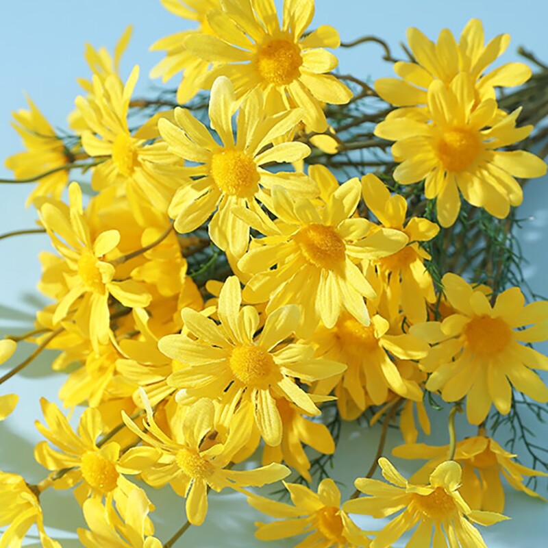 仿真小雏菊花餐桌摆件白色小清新皱菊装饰假花野餐花束