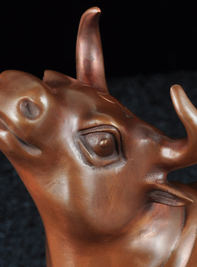 紫铜摆件冲天生肖牛工艺品客厅