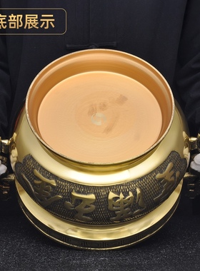 黄铜双龙耳招财金玉炉家用寺庙佛堂供奉烧香插香线香炉香道薰香炉