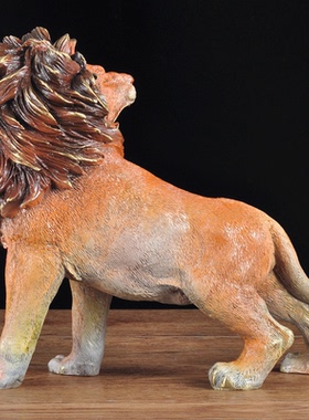 彩铜狮子摆件家居客厅装饰雄狮工艺品公司办公室摆设乔迁新居礼品