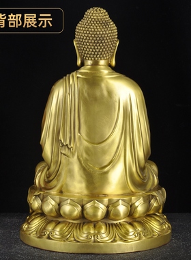 黄铜成道佛摆件三宝佛大日如来佛祖释迦牟尼佛像家用寺庙佛堂供奉