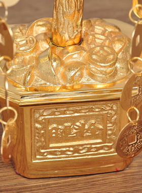 全铜摇钱树摆件招财树家居客风水发财树收藏装饰品店铺开业礼品