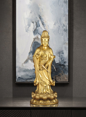 特大铜南海观世音菩萨摆件寺庙