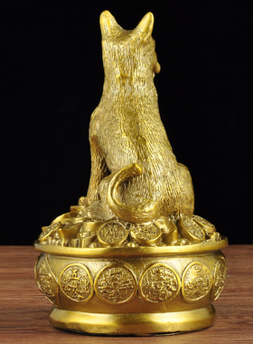 全铜聚宝盆招财狼狗客厅商务