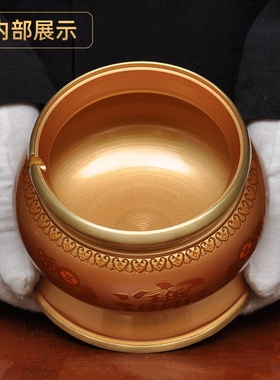 黄铜酥油灯招财油灯灯盏家用寺庙佛堂供佛油灯长明灯佛灯防风灯座