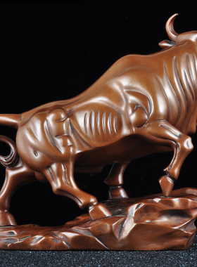 牛气冲天客厅摆件紫铜招财